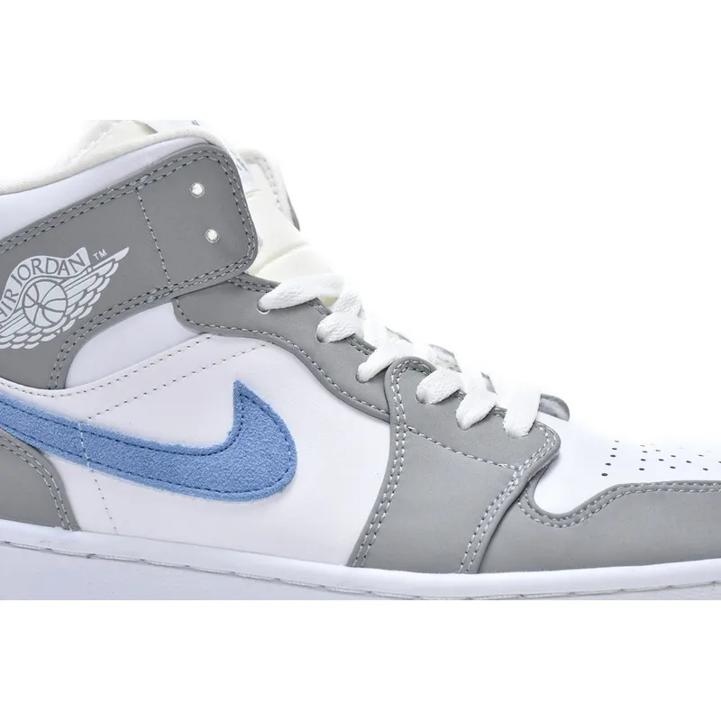 MID Air Jordan 1 Mid Wolf Grey Aluminum