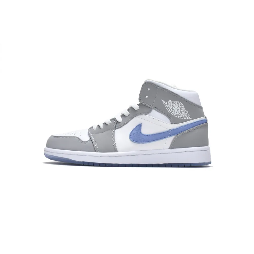 MID Air Jordan 1 Mid Wolf Grey Aluminum