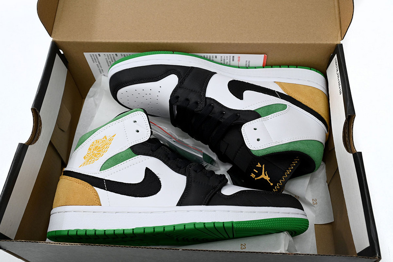 MID Air Jordan 1 White, orange and Green