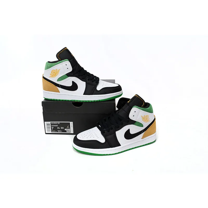 MID Air Jordan 1 White, orange and Green