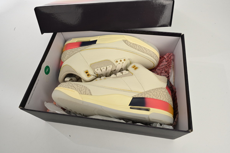 PK J Balvin x Air Jordan 3 White Blue Red