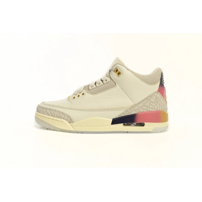 PK J Balvin x Air Jordan 3 White Blue Red 01