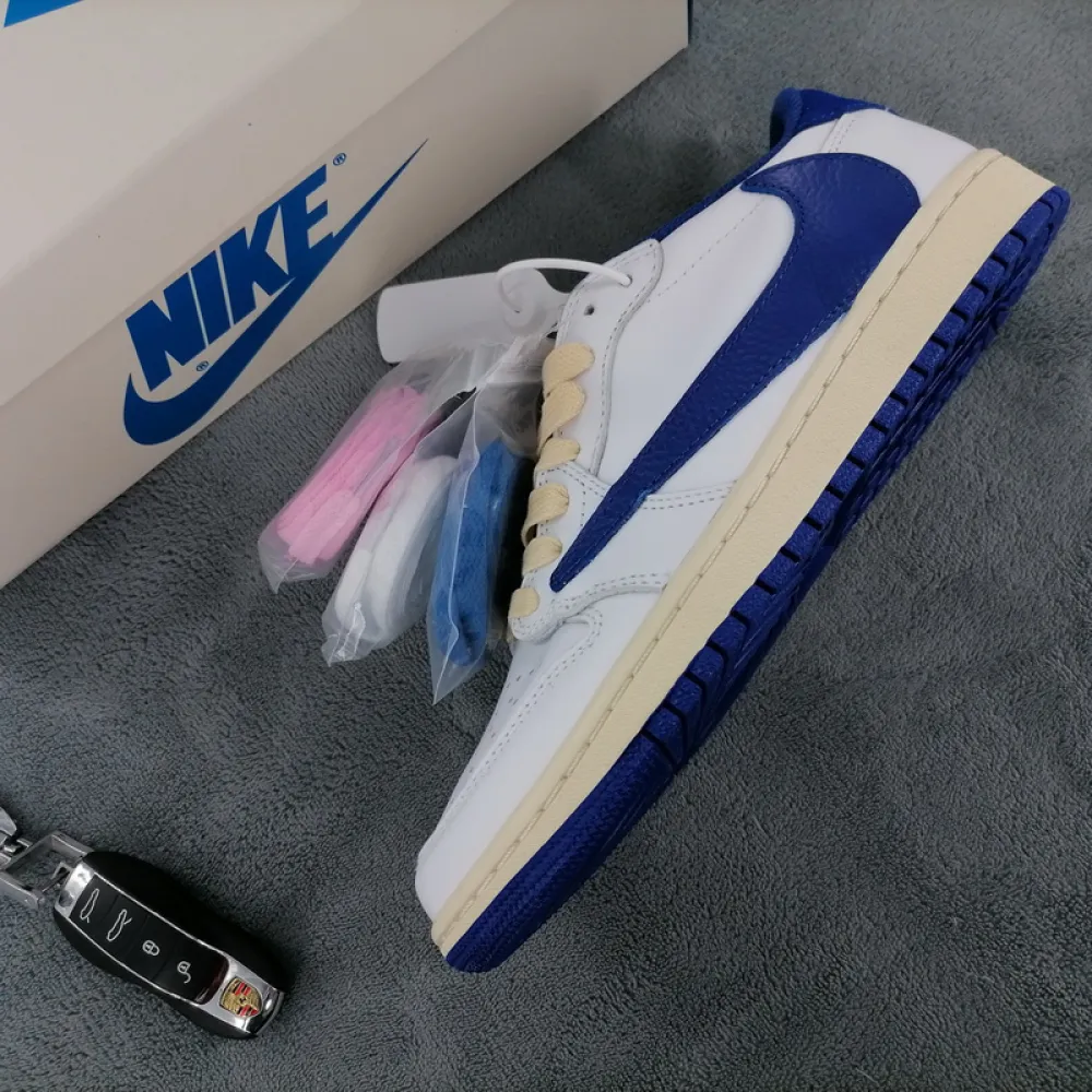 PRO Travis Scott x Air Jordan 1 Low Blue Bottom Barb