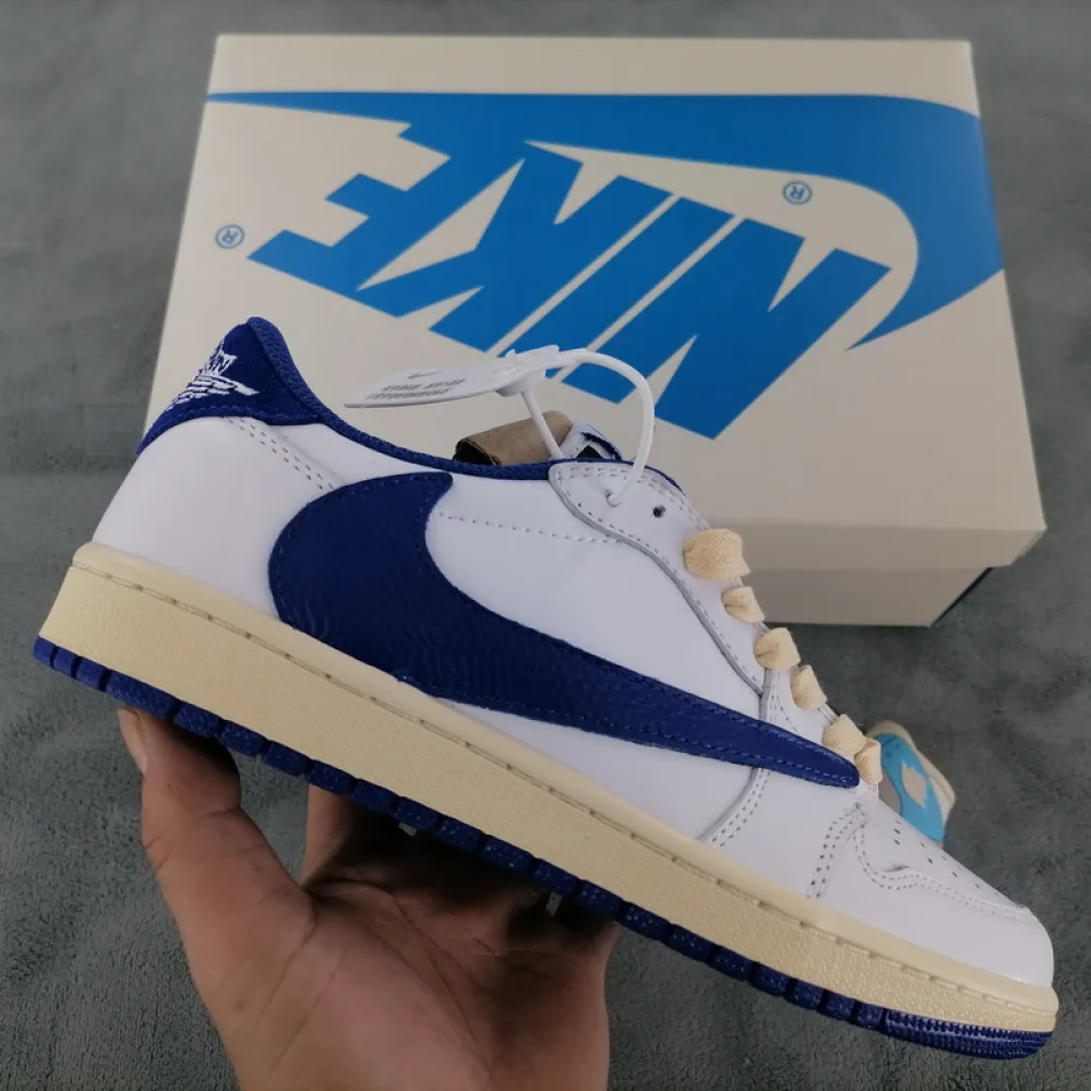 PRO Travis Scott x Air Jordan 1 Low Blue Bottom Barb