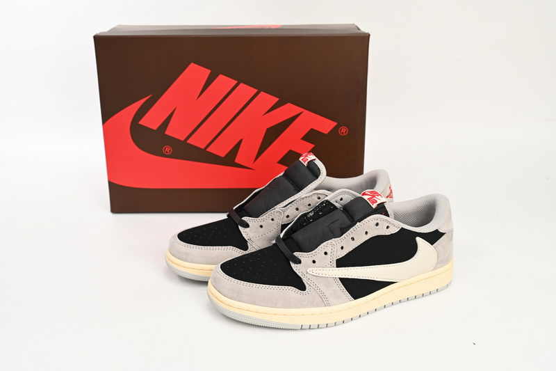 PRO  Travis Scott x Air Jordan 1 Low White Grey Low Gang
