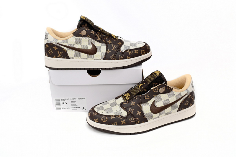 Q3 Air Jordan 1 Low Green LV Co Bran Ding