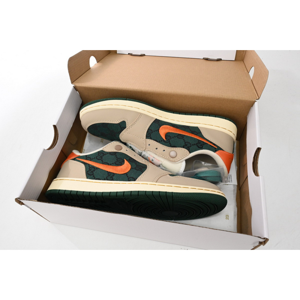 Q3 Air Jordan 1 Low Green Orange Hook