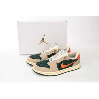 Q3 Air Jordan 1 Low Green Orange Hook 02