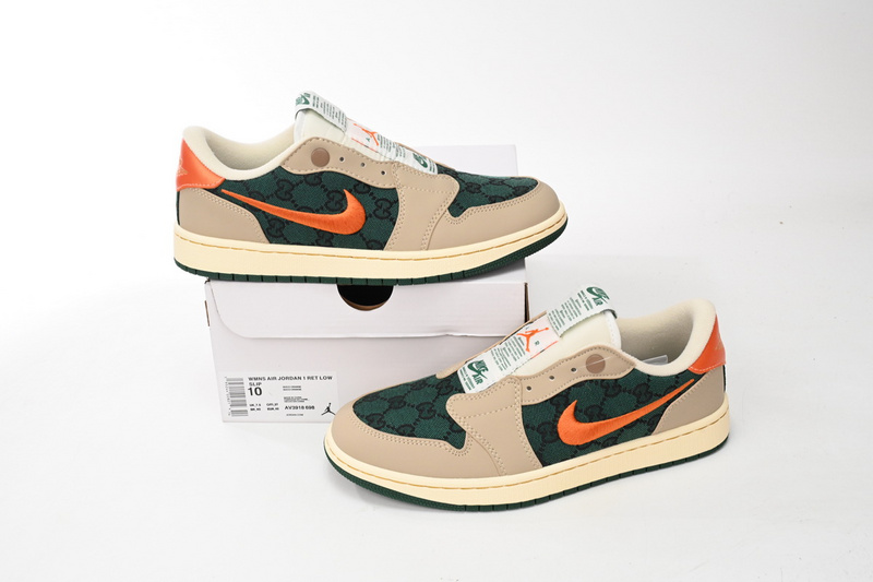 Q3 Air Jordan 1 Low Green Orange Hook