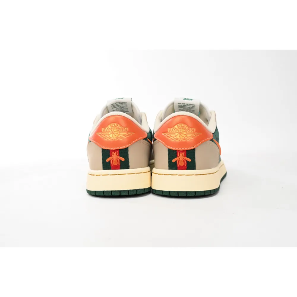 Q3 Air Jordan 1 Low Green Orange Hook