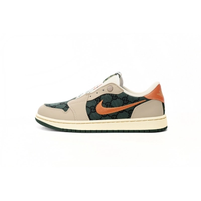 Q3 Air Jordan 1 Low Green Orange Hook 01