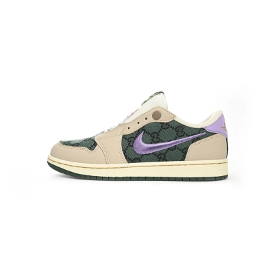 Q3 Air Jordan 1 Low Green Purple 01