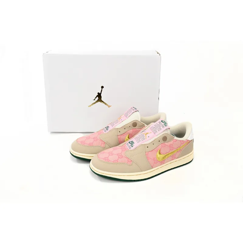 Q3 Air Jordan 1 Low Pink Gold Hook