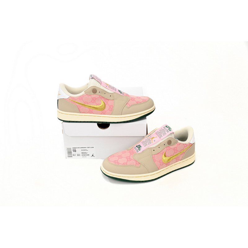 Q3 Air Jordan 1 Low Pink Gold Hook