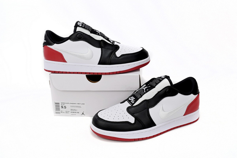 Q3 Air Jordan 1 Low Slip WMNS Black White Red