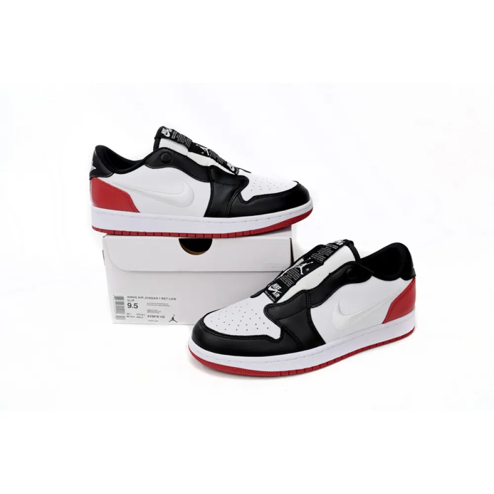 Q3 Air Jordan 1 Low Slip WMNS Black White Red