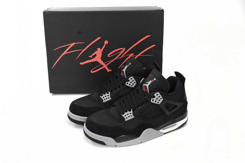 Q4 Batch  Air Jordan 4 Retro Black Canvas