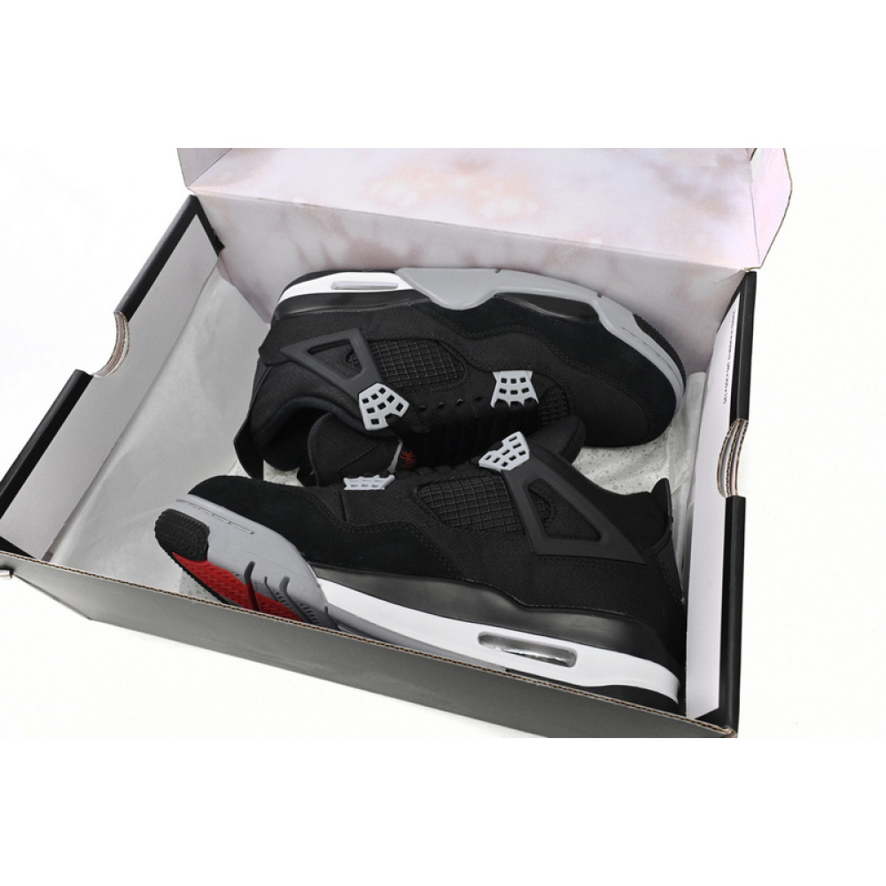Q4 Batch  Air Jordan 4 Retro Black Canvas
