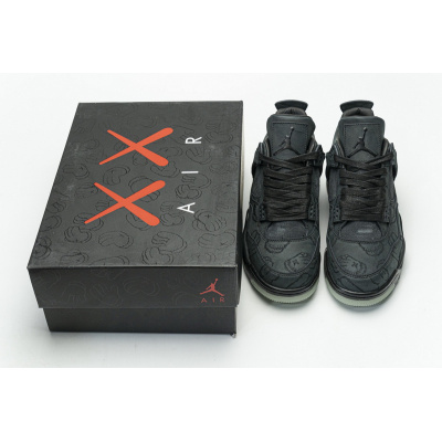 Q4 Batch Air Jordan 4 Retro KAWS Black 02