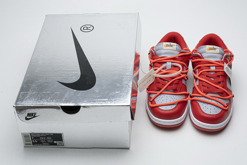 SX OFF White X Nike Dunk Low University Red