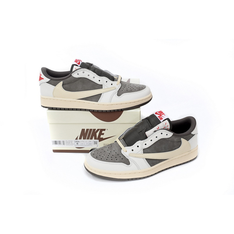  XPTravis Scott x Air Jordan 1 Low White Brown Barb