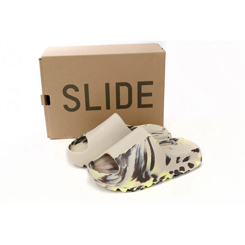 Adidas Yeezy Slide Enflame Oil Painting Ink Yellow