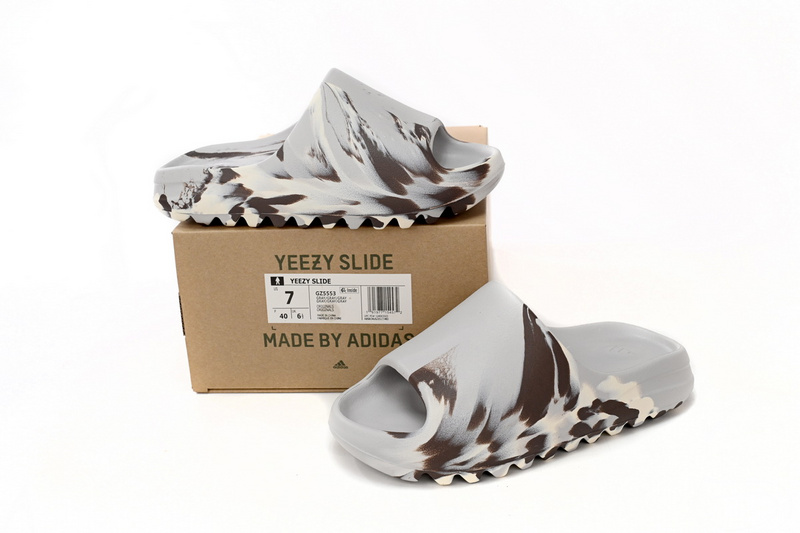 Adidas Yeezy Slide Enflame Oil Painting White Grey