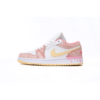 XH Air Jordan 1 Low SE GS Paint Drip 01