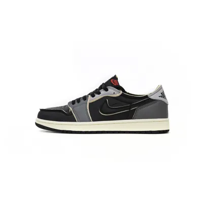 XH Air Jordan 1 Low Black Grey 01