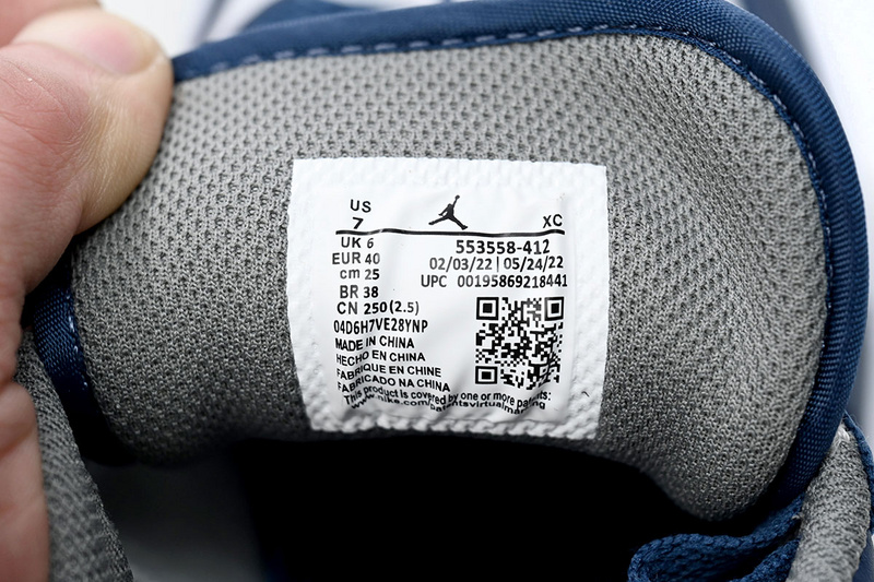 XH Air Jordan 1 Low White Blue