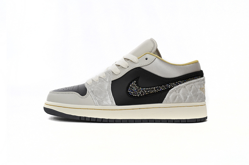 XH Air Jordan 1 Low Black Grey Silk