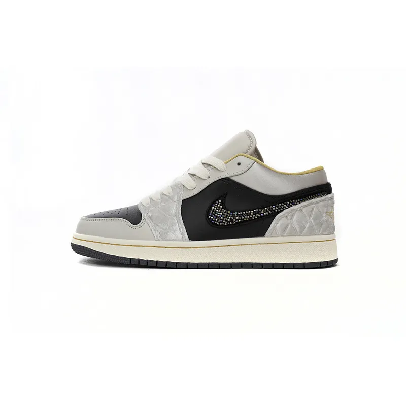 XH Air Jordan 1 Low Black Grey Silk