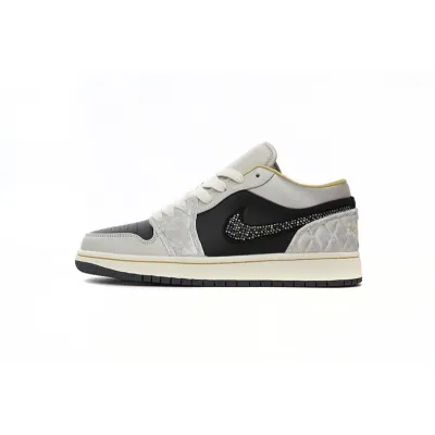 XH Air Jordan 1 Low Black Grey Silk 02