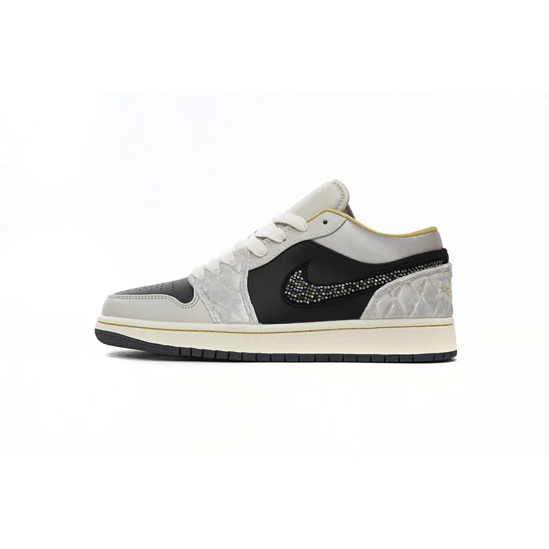 XH Air Jordan 1 Low Black Grey Silk