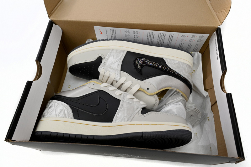 XH Air Jordan 1 Low Black Grey Silk