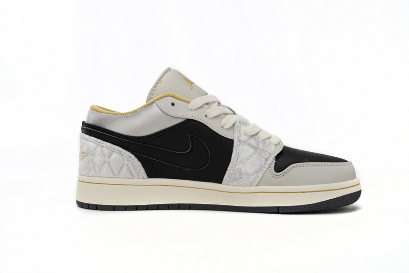 XH Air Jordan 1 Low Black Grey Silk