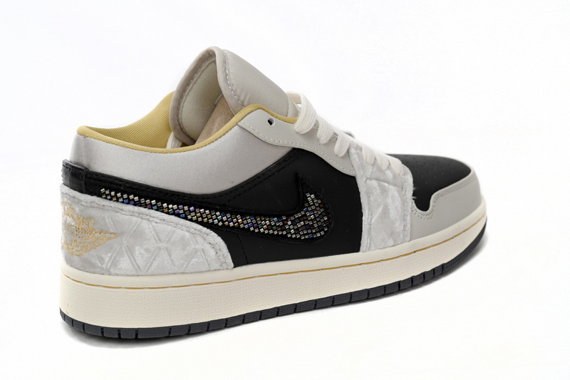 XH Air Jordan 1 Low Black Grey Silk