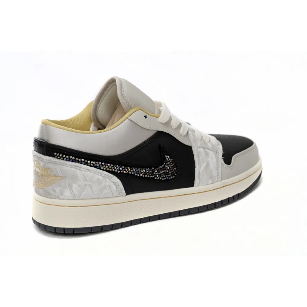 XH Air Jordan 1 Low Black Grey Silk