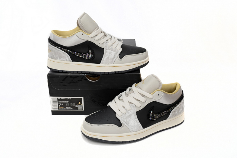 XH Air Jordan 1 Low Black Grey Silk