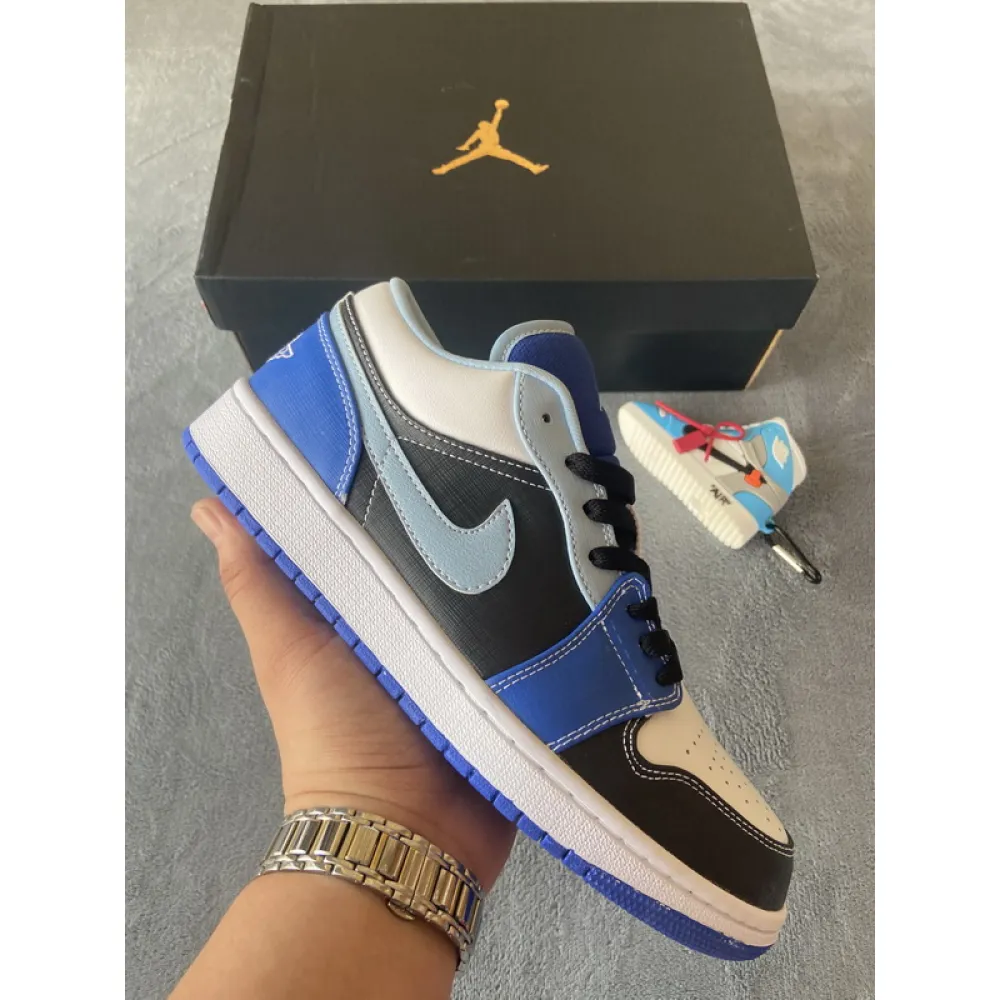 XH Air Jordan 1 Low White Blue Black