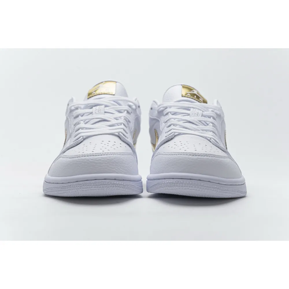 XH Air Jordan 1 Low White Metallic Gold