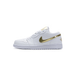 XH Air Jordan 1 Low White Metallic Gold