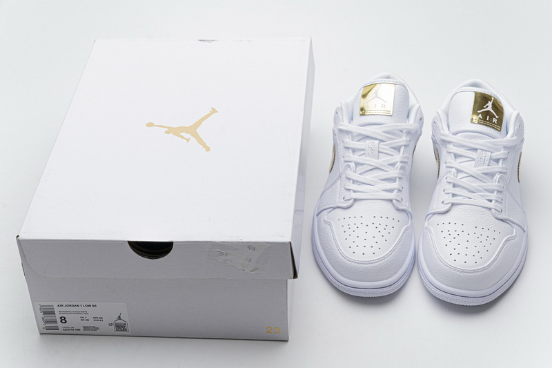 XH Air Jordan 1 Low White Metallic Gold