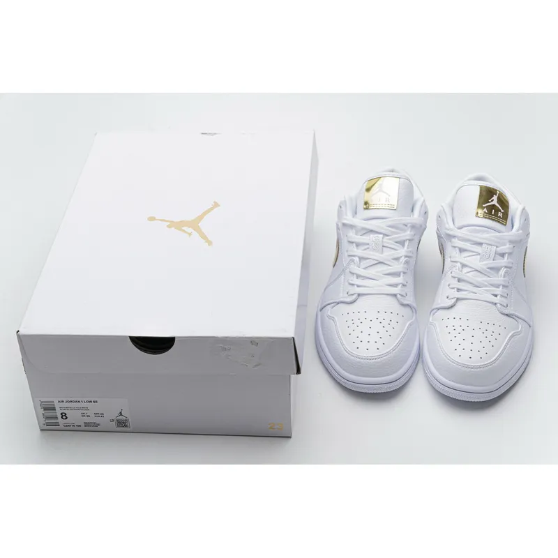 XH Air Jordan 1 Low White Metallic Gold