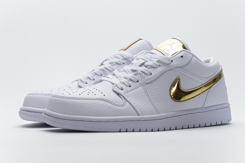 XH Air Jordan 1 Low White Metallic Gold