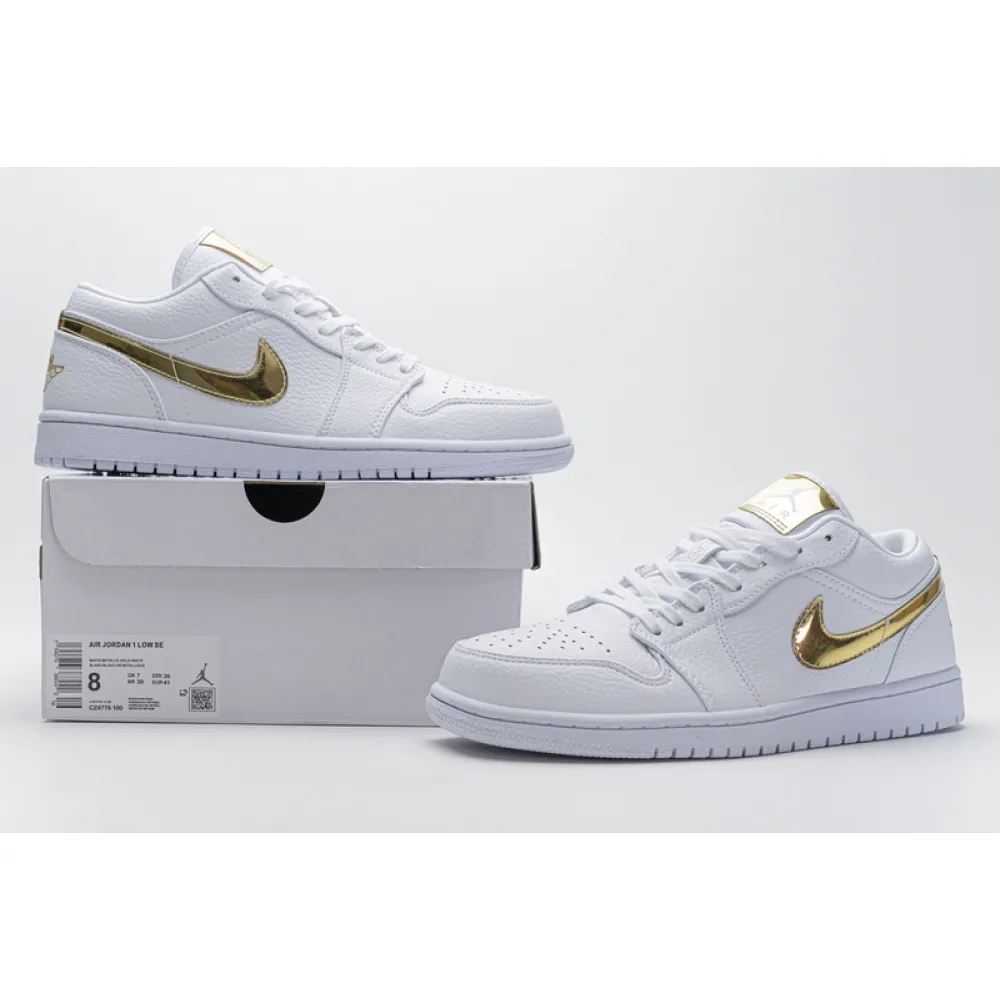 XH Air Jordan 1 Low White Metallic Gold