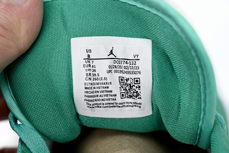 XH Air Jordan aj1 Low Vintage White Green