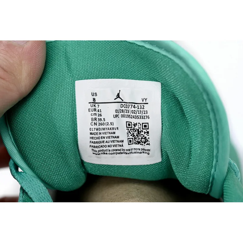 XH Air Jordan aj1 Low Vintage White Green