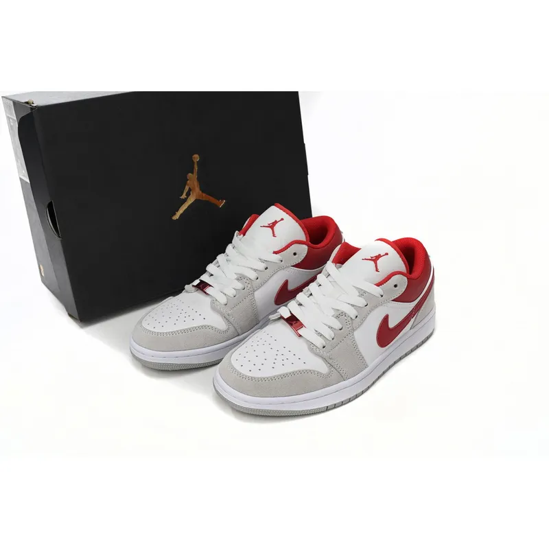 XH Air Jordan 1 Low Light Smoke Grey Gym Red