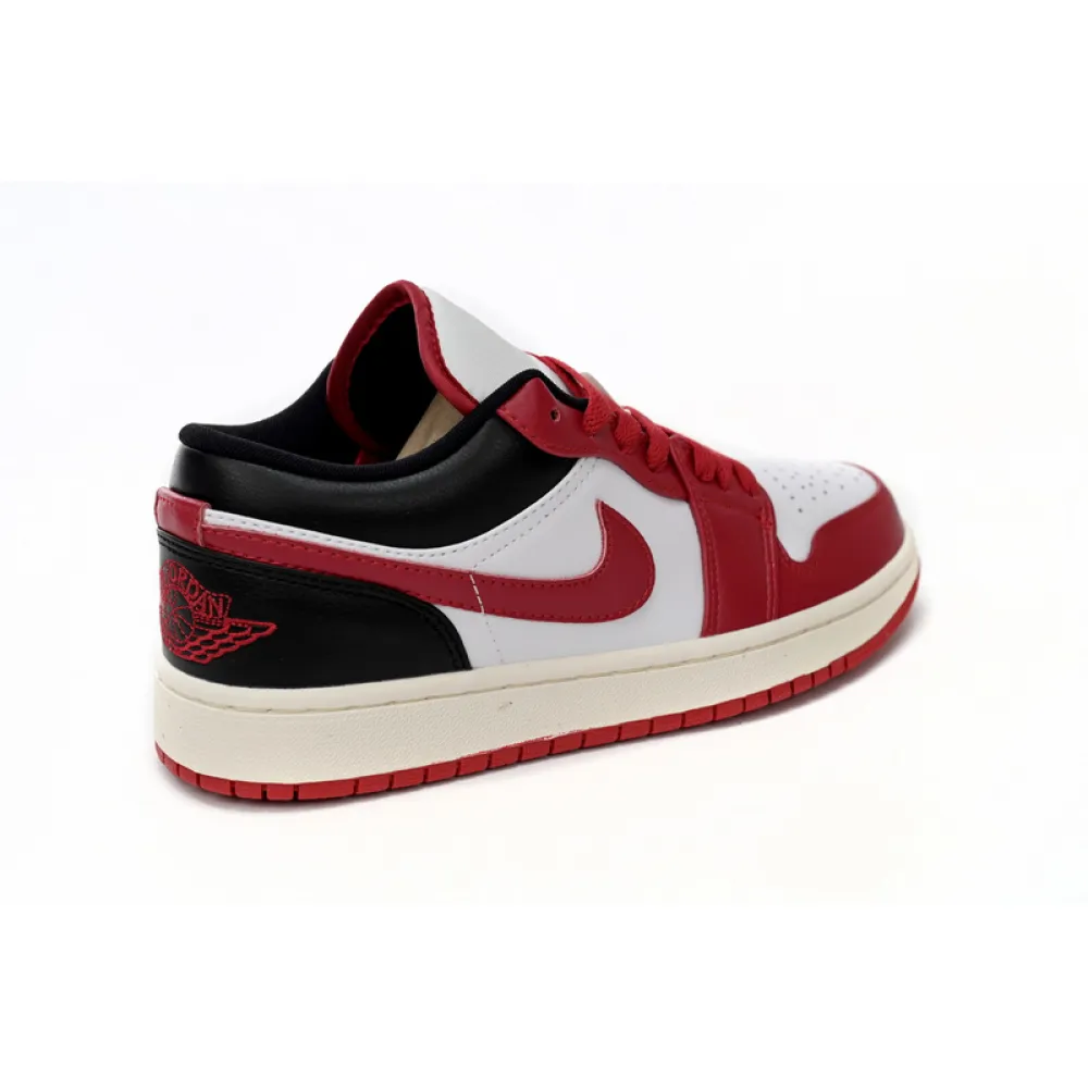 XH Air Jordan aj1 Low White, Red, And Black